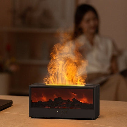 暖炉型 アロマディフューザー｜炎の光が揺れる加湿ミスト MT-H01