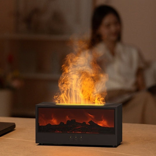 暖炉型 アロマディフューザー｜炎の光が揺れる加湿ミスト MT-H01